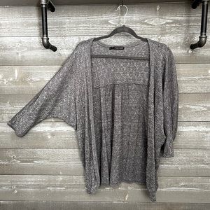 Maurice’s | 3/4 Sleeve Silver/Gray Cover Up | Open Front | Size 1X